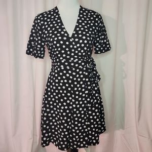 Express Polka Dot Wrap Dress